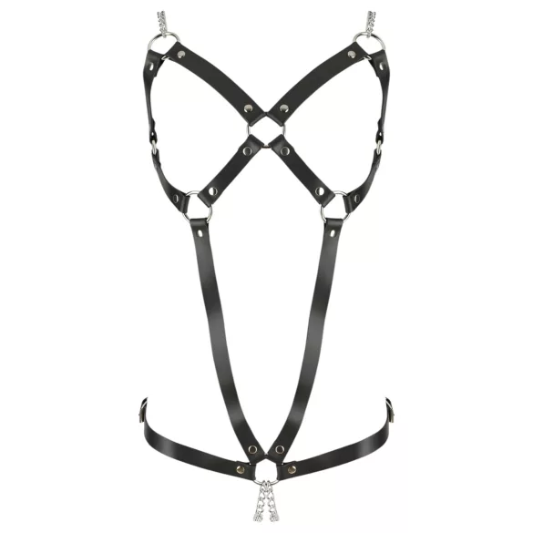 ZADO - Lederbody mit Ketten - Schwarz (S-L)