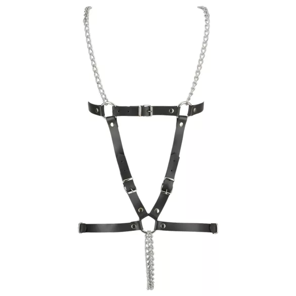 ZADO - Lederbody mit Ketten - Schwarz (S-L)