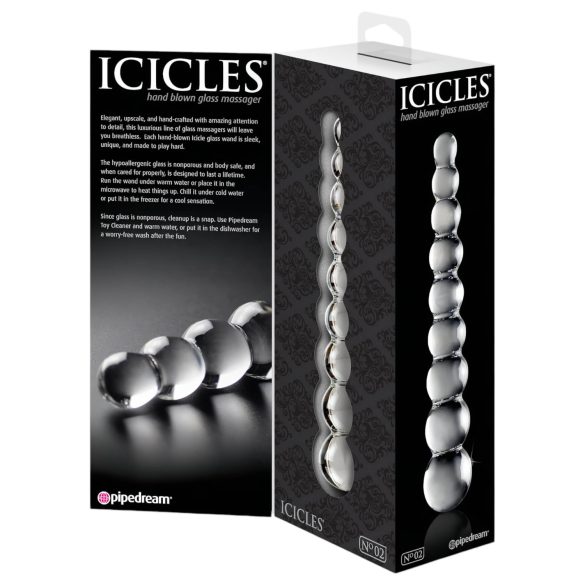 Icicles No. 2 - Kugelförmiger Glasdildo (Transparent)