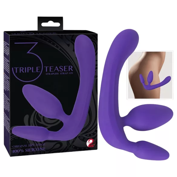 You2Toys - Triple, anlegbarer Dildo ohne Halteriemen (lila)