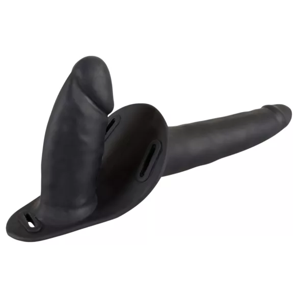 You2Toys - anlegbares Silikon-Dildo-Duo (schwarz)