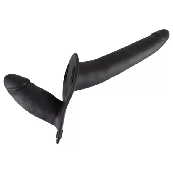 You2Toys - anlegbares Silikon-Dildo-Duo (schwarz)