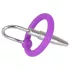 Penisplug - Silikon-Eichelring mit konischem Dilator (lila-silber)