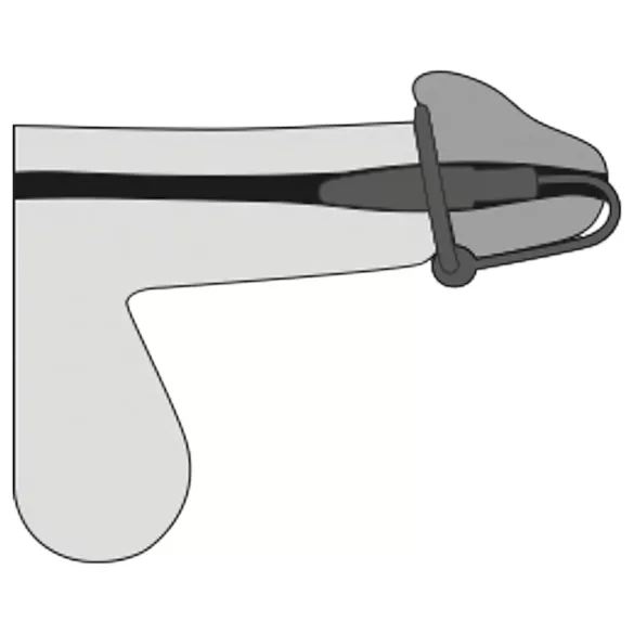 Penisplug - Silikon-Eichelring mit konischem Dilator (lila-silber)