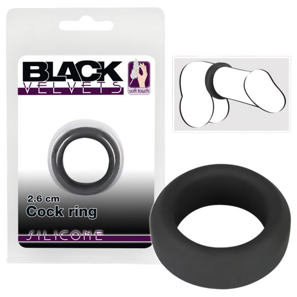 Black Velvet - dickwandiger Penisring (2,6cm) - schwarz