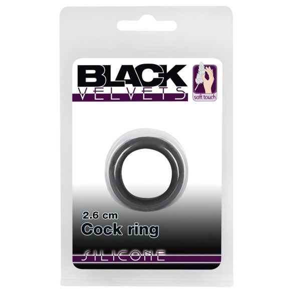 Black Velvet - dickwandiger Penisring (2,6cm) - schwarz