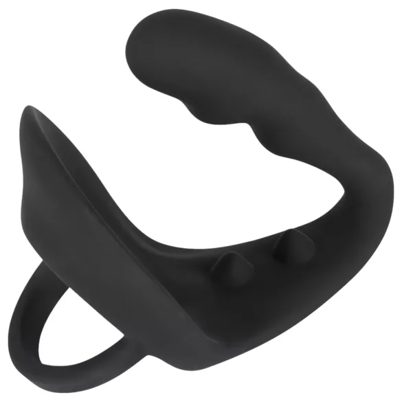 Black Velvet - Penis- und Hodenring Anal-Dildo (schwarz)