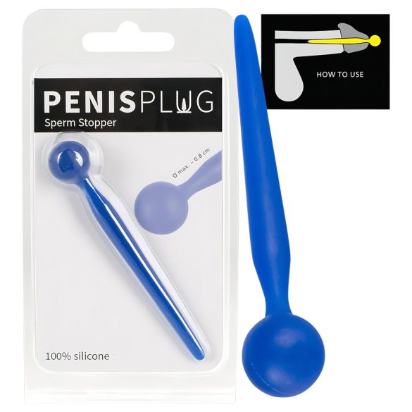 Dilator Sperm Stopper - Kugel-Silikondilator (blau)