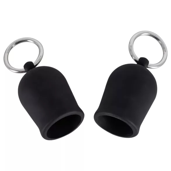 Black Velvets - Brustwarzensauger mit Metallring (schwarz)