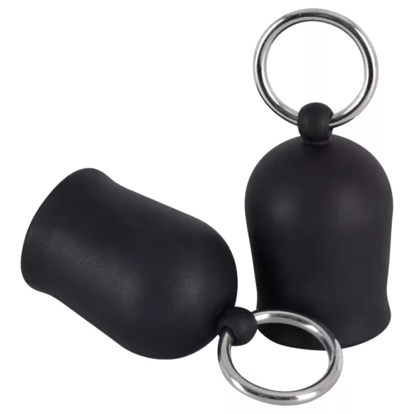 Black Velvets - Brustwarzensauger mit Metallring (schwarz)