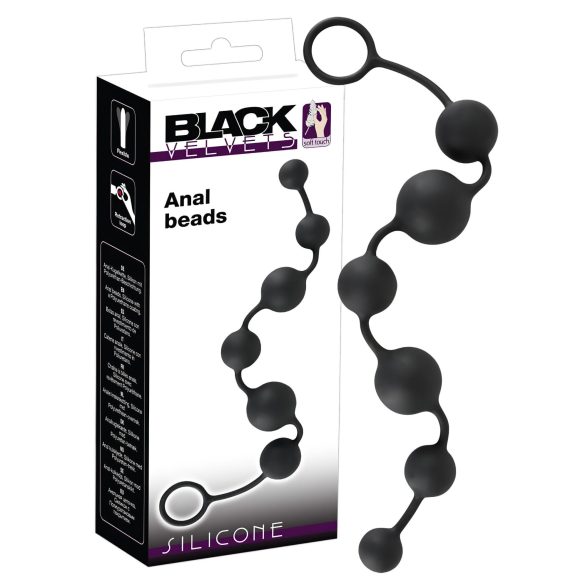 Black Velvet - 6-kugelige Analdildo (schwarz)