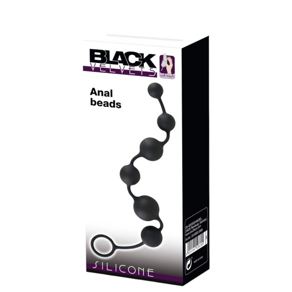 Black Velvet - 6-kugelige Analdildo (schwarz)