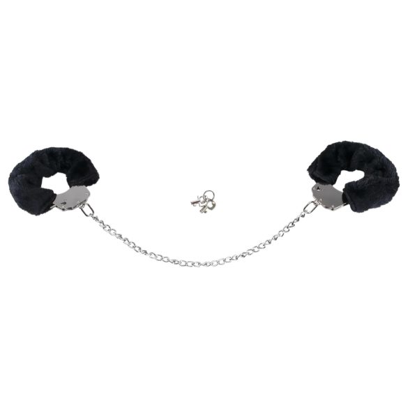 You2Toys - Flauschige Handschellen mit langer Kette - schwarz