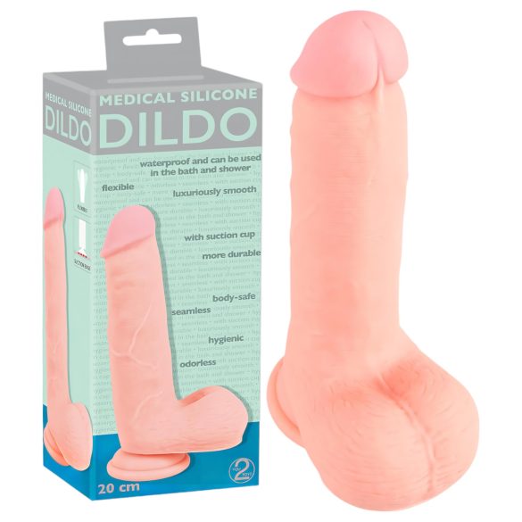 Medizin - Gerader Silikon-Dildo (20cm) - Hautfarben