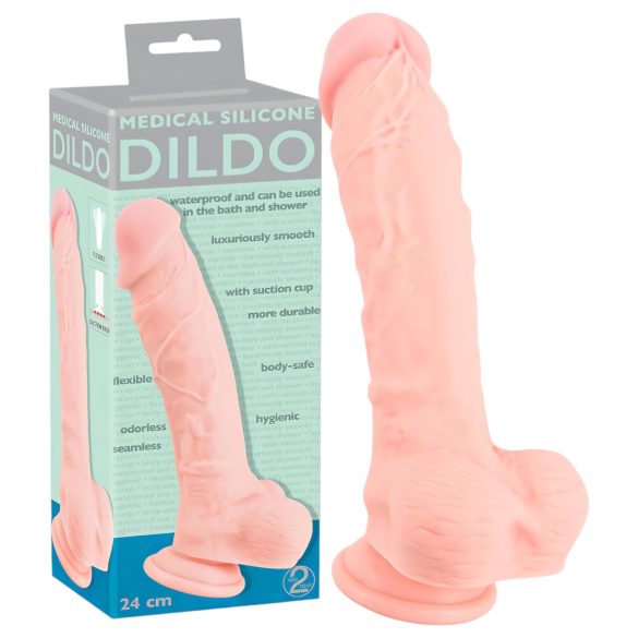 Medical - Medizinischer Silikon-Dildo (24 cm) - naturfarben