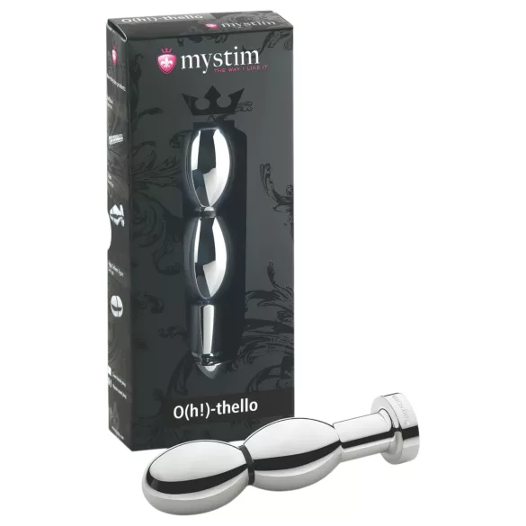 mystim O(h!)-thello - Elektro-Analplug mit Kugeln (silber)