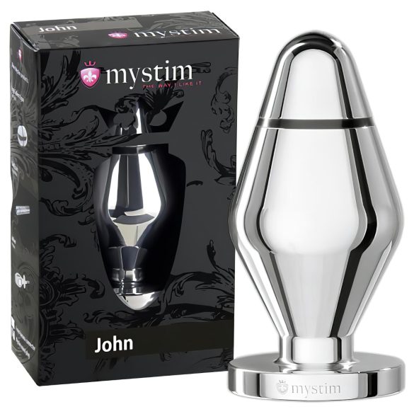 mystim Little John - Elektro Analplug - Silber (groß)