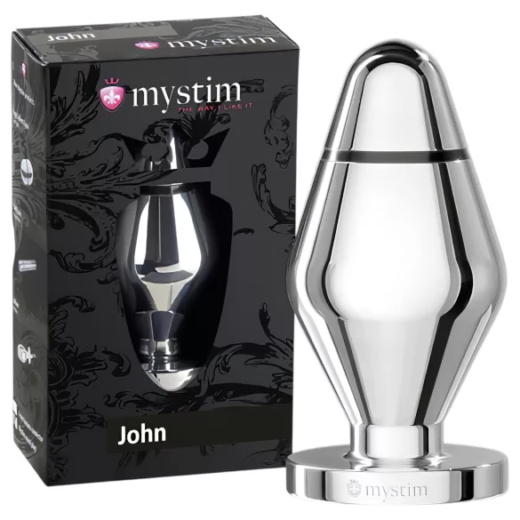 mystim Little John - Elektro Analplug - Silber (groß)