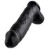 King Cock 12" großer Dildo mit Hoden (30 cm) - Schwarz