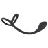 Black Velvet - schlanker Analdildo mit Penis- und Hodenring (schwarz)