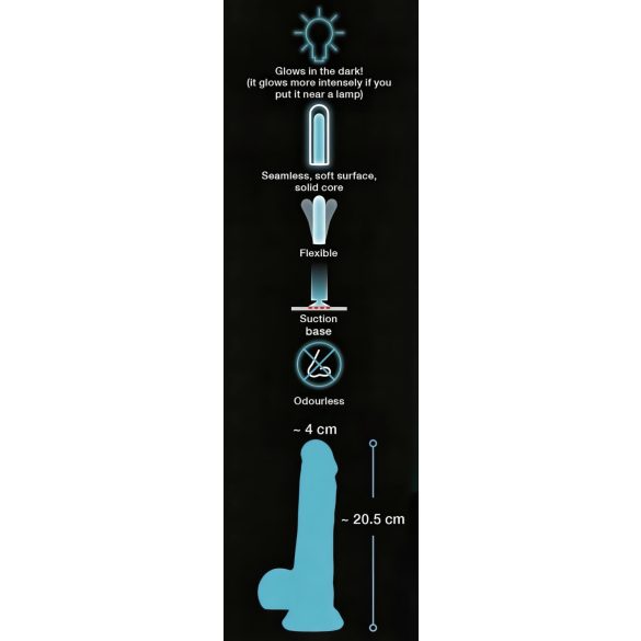 You2Toys Glow in the Dark - Leuchtender Saugnapf-Dildo (blau)