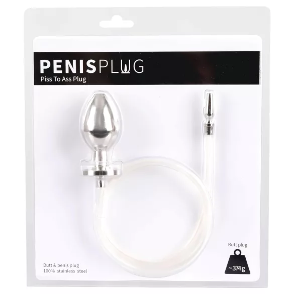 Piss to Ass Plug - Hohler Analplug mit Harnröhrendehner