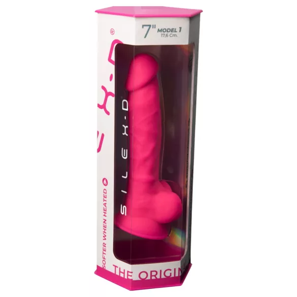 Silexd 7 - Dildo mit Saugnapf und Hoden - 17,5 cm (pink)