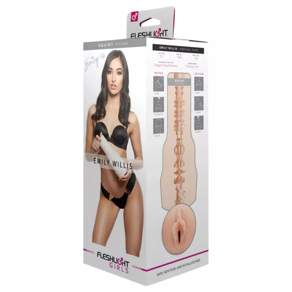 Fleshlight Emily Willis Squirt - naturgetreue Kunstvagina (hautfarben)