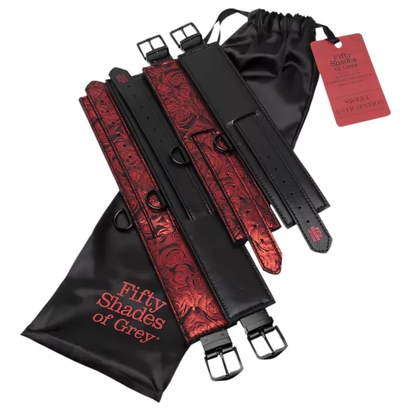 Fifty Shades of Grey - Handfesseln Set (schwarz-rot)