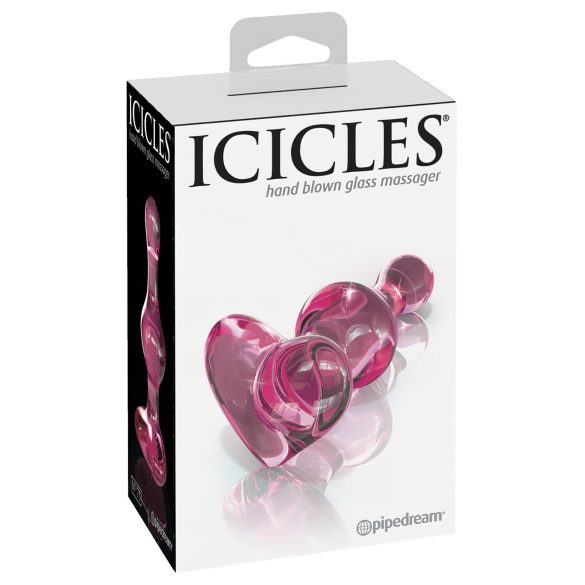 Icicles No. 75 - Herz-Glas-Analplug (pink)