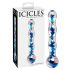 Icicles Nr. 08 - Wellenförmiger, zweiseitiger Glas-Dildo (klar-blau)