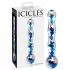 Icicles Nr. 08 - welliger, doppelseitiger Glasdildo (klar-blau)