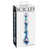 Icicles Nr. 08 - Wellenförmiger, zweiseitiger Glas-Dildo (klar-blau)