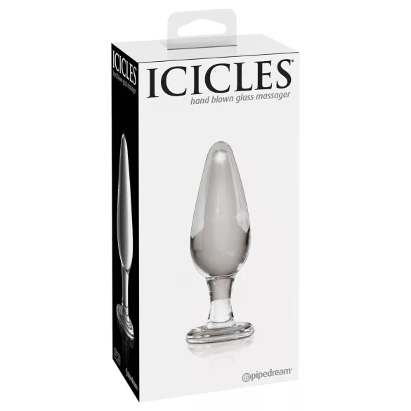 Icicles Nr. 26 - konischer Analdildo aus Glas (transparent)