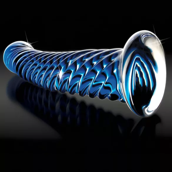 Icicles Nr. 29 - Spiral Glasdildo (Blau)