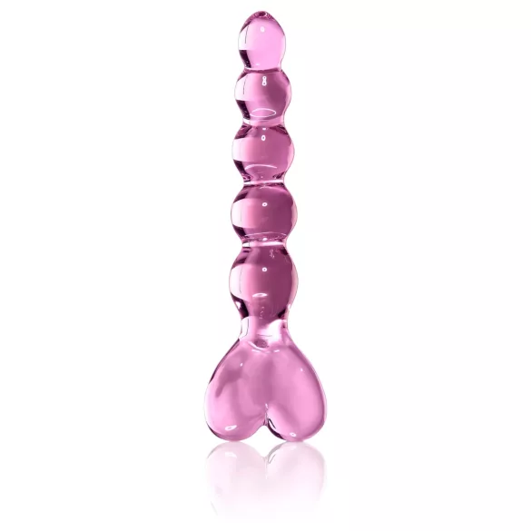 Icicles Nr. 43 - Perlenherz Glasdildo (pink)