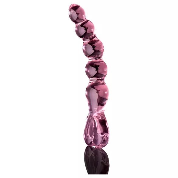 Icicles Nr. 43 - Perlenherz Glasdildo (pink)