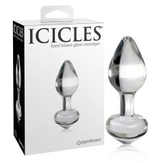 Icicles No. 44 - Kegelförmiger Glas Analdildo (transparent)
