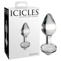 Icicles No. 44 - Kegelförmiger Glas Analdildo (transparent)