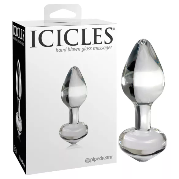 Icicles No. 44 - Kegelförmiger Glas Analdildo (transparent)