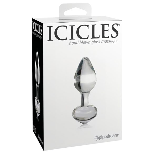 Icicles No. 44 - Kegelförmiger Glas Analdildo (transparent)