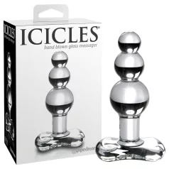   Icicles No. 47 - dreifach-perlen, Glas Analplug (transparent)