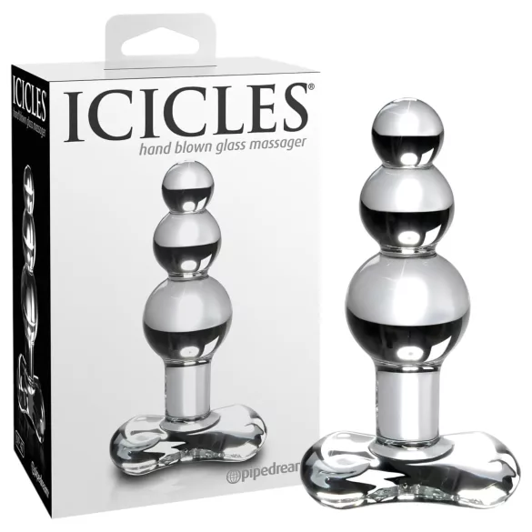 Icicles No. 47 - dreifach-perlen, Glas Analplug (transparent)