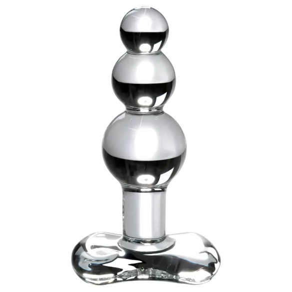 Icicles No. 47 - dreifach-perlen, Glas Analplug (transparent)