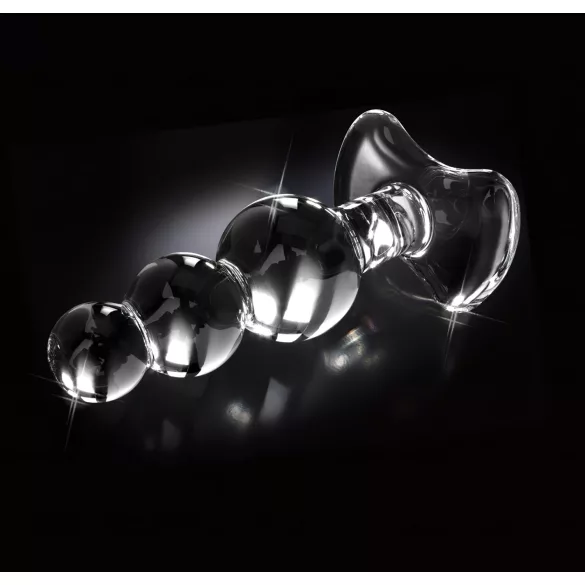 Icicles No. 47 - dreifach-perlen, Glas Analplug (transparent)