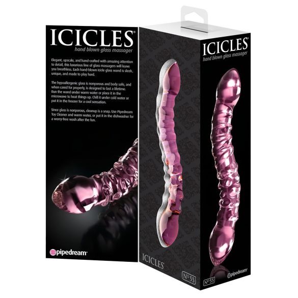Icicles No. 55 - Doppelseitiger G-Punkt Glasdildo (Pink)