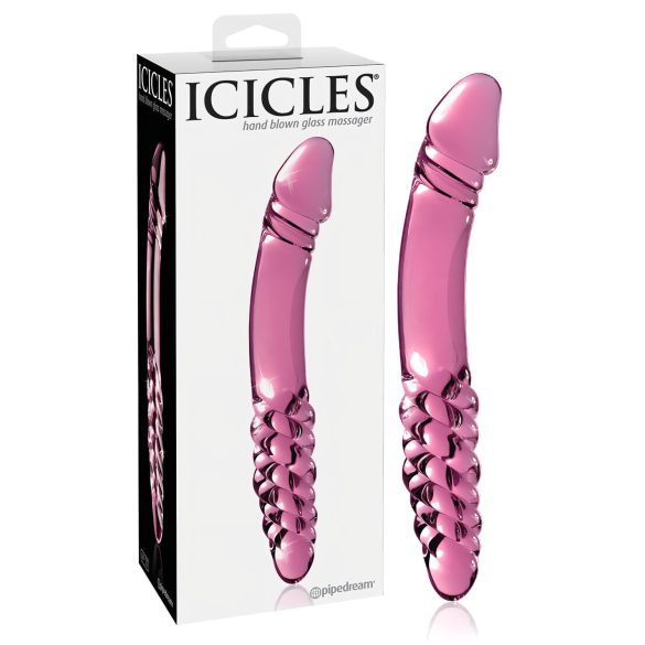 Icicles Nr. 57 - Doppelseitiger Glasdildo mit Penisform (Rosa)