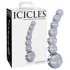 Icicles No. 66 - Gebogener, kugeliger Glasdildo (transparent)
