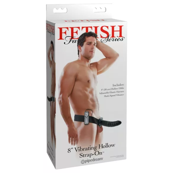 Fetisch Strap-On 8 - Hohlvibrator zum Anschnallen (schwarz)