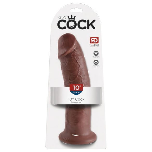 King Cock 10 - großer Saugnapf-Dildo (25 cm) - Braun